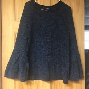 Soft navy ANA bell sleeve sweater